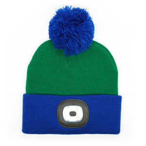 Night Owl Kid's Rechargeable LED Beanie Blue & Green