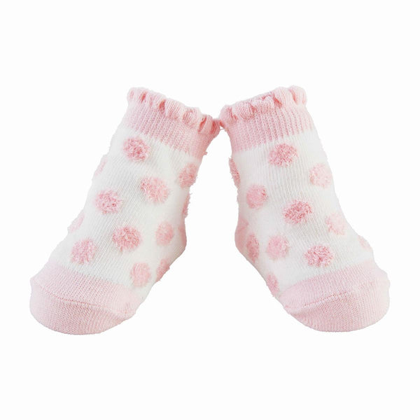 Mud Pie Pink Chenille Dot Baby Socks - BeautyOfASite