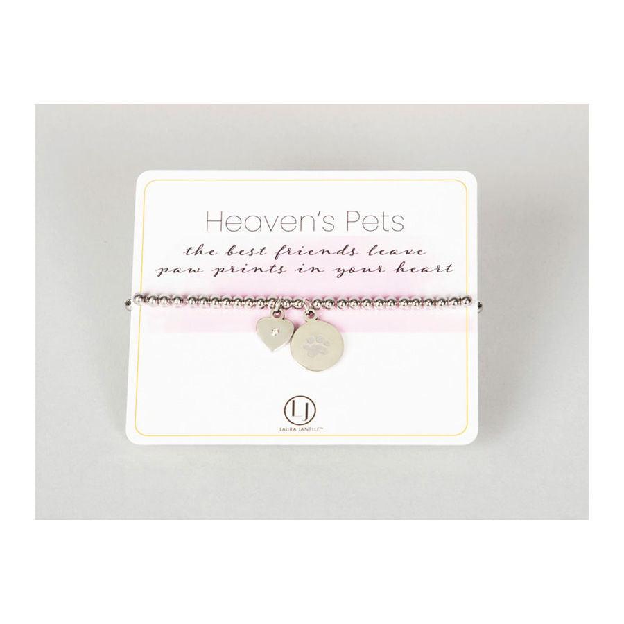 Laura Janelle Silver Heart Heaven's Pets Bracelet